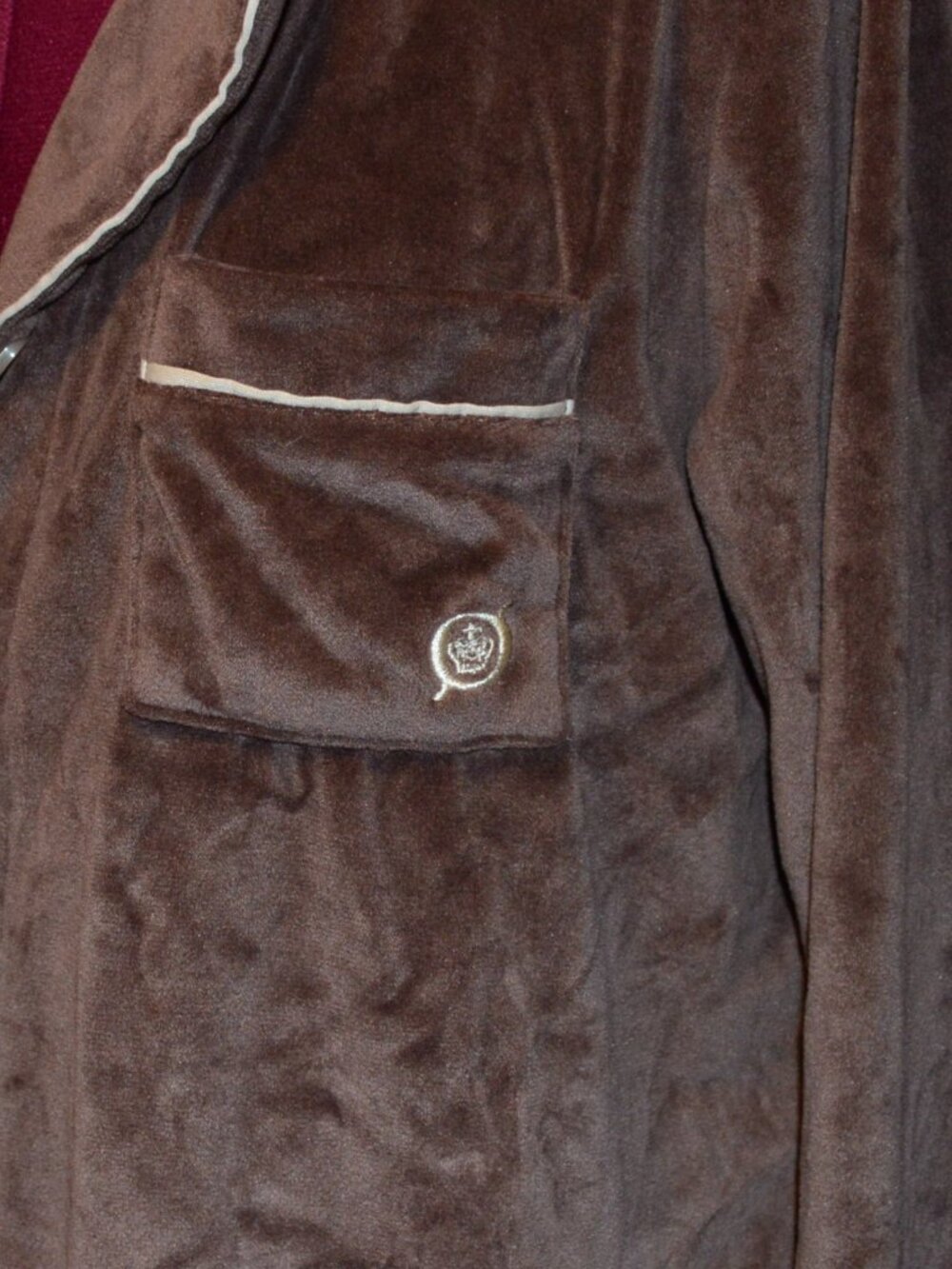Born M Brown Velour 2 Piece Pajamas - Picture 3 of 7